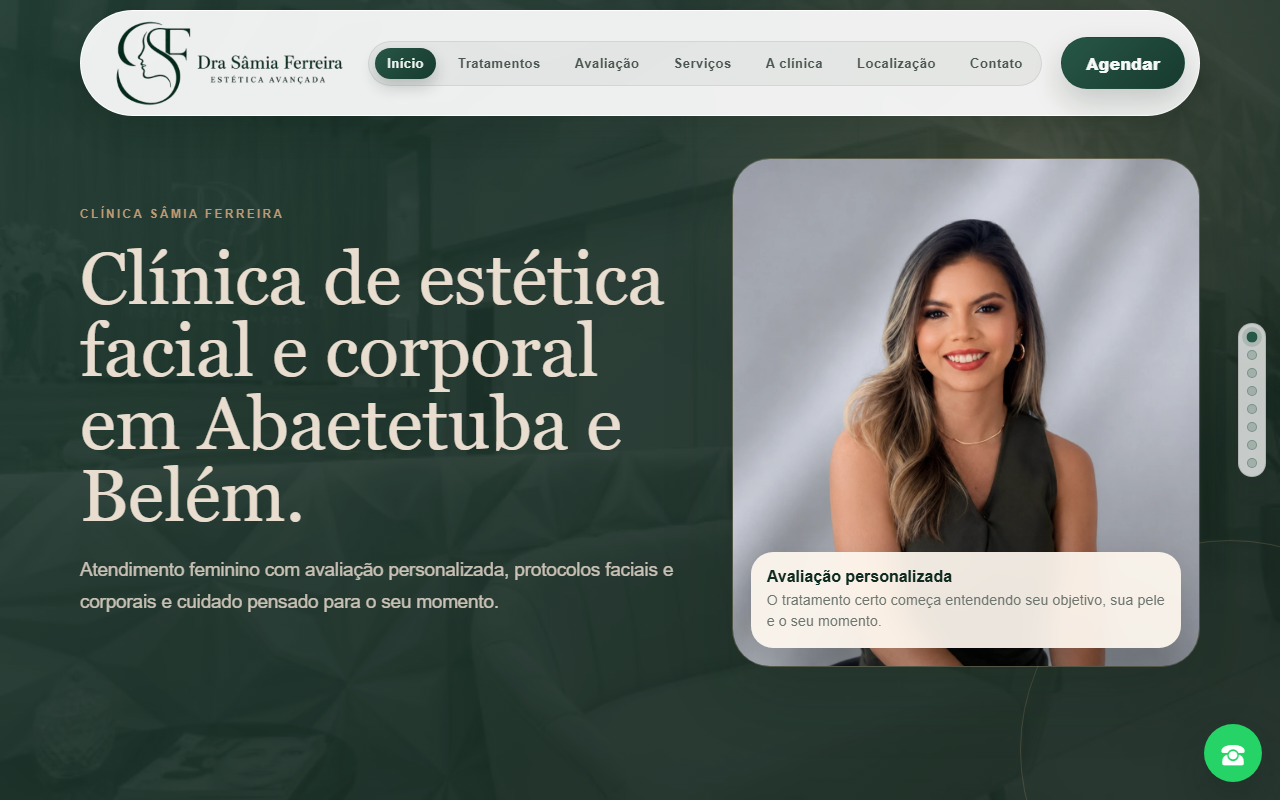 Preview do site Clínica Samia Ferreira